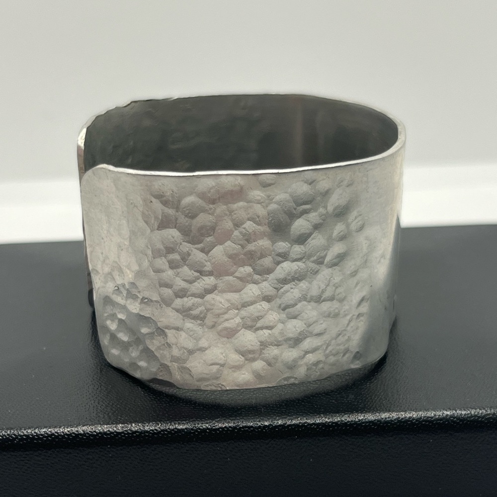 Vintage Silver Tone Tribal Design Bird Arrow Wide Cuff Bracelet View 6